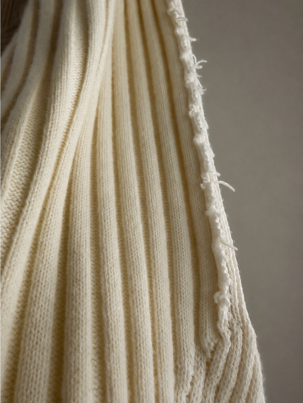 Helmut Lang Military Grunge Sweater L Ivory Patchwork Wool Cashmere Distressed - Picture 11 of 13